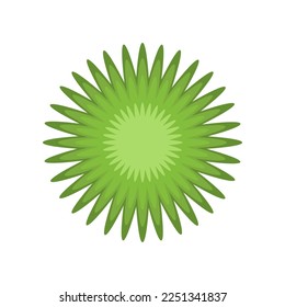 Top view of green flowerbed vector illustration. Plant element for garden, forest or park plan or map isolated on white background. Ecology, landscape design concept