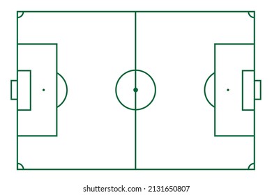 Top view of green football pitch or soccer field