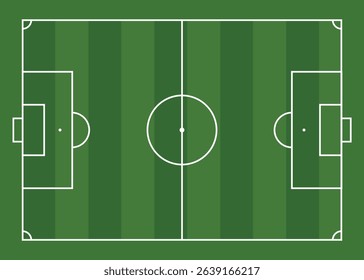 Top view of green football pitch or soccer field stock illustration