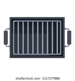 Top view grill icon cartoon vector. Steak roast. Garden pork