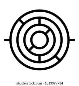 Icono del giroscopio de vista superior. Icono del vector del giroscopio de la vista superior del esquema para el diseño web aislado en fondo blanco