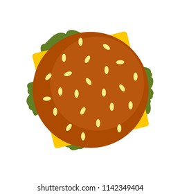 Top view hamburger icon. Flat illustration of top view hamburger vector icon for web isolated on white