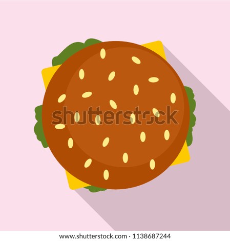 Top view hamburger icon. Flat illustration of top view hamburger vector icon for web design