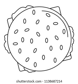 Top view hamburger icon. Outline top view hamburger vector icon for web design isolated on white background