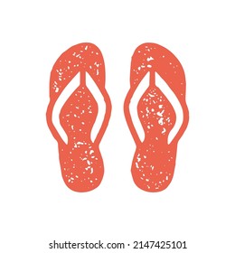 Pelucas minimalistas dibujadas a mano en la parte superior de la vista vacaciones de verano de vacaciones símbolo de la textura gris roja ilustración vectorial de la textura. Calzado de sandalias de volante monocromo para el clima cálido con ropa costera de playa