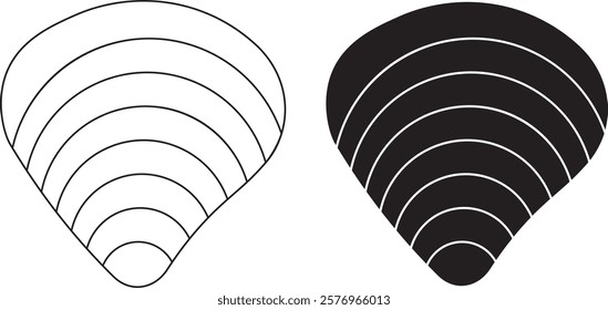 top view Hard clam icon set