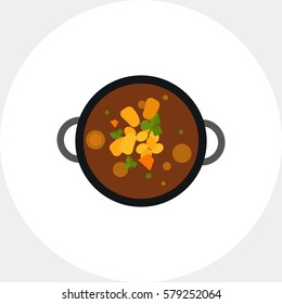 Top view of harira soup vector icon