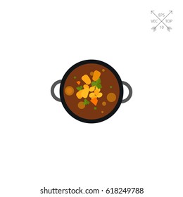 Top view of harira soup vector icon