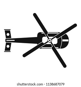 Top view helicopter icon. Simple illustration of top view helicopter vector icon for web design isolated on white background