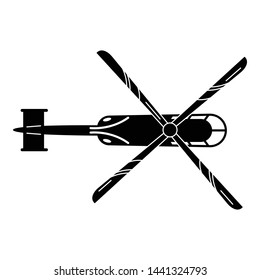 Top view helicopter icon. Simple illustration of top view helicopter vector icon for web design isolated on white background