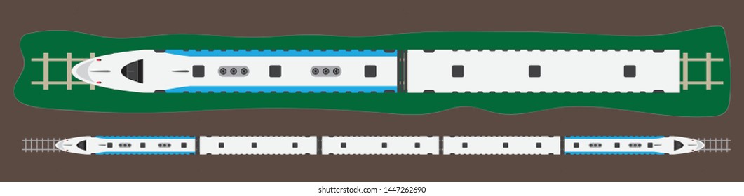 Top View of High Speed train Vector