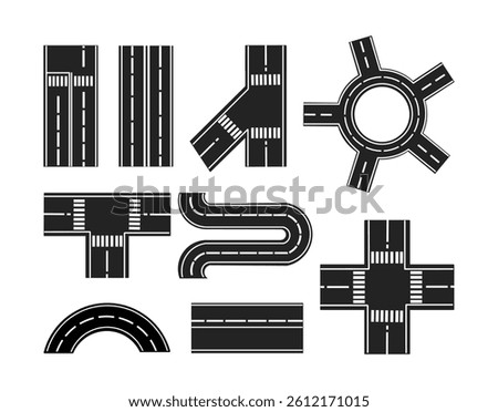 Top View of Highway and Road Street Element