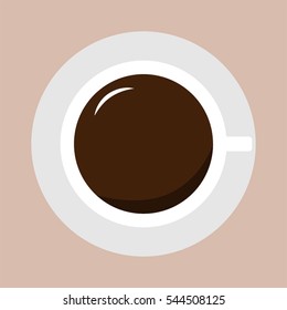 Top View of a Hot Coffee Cup