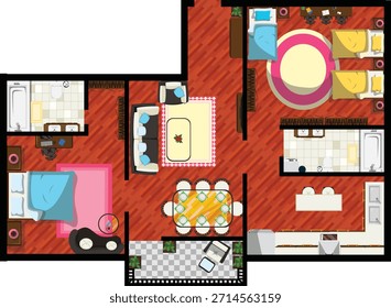 Vector de arquitecto de diseño de interiores de la casa