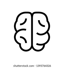 top view human brain icon design. line art medical healthcare vector illustration