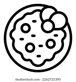 Top view hummus plate icon outline vector. Tahini day. Paste bowl