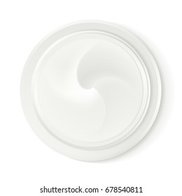 Top view hygienic cream. Illustration isolated on white background. Graphic concept for your design.