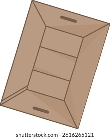 Top view illustration of brown box