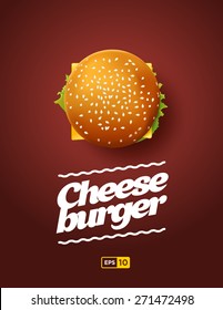 Top view illustration of cheesburger