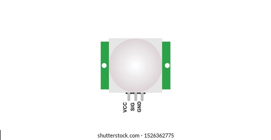 top view illustration of PIR or motion detecting sensor 