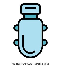 Top view iron board icon outline vector. Clean room. Steam house color flat
