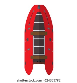 Top view of an isolated boat, Vector illustration