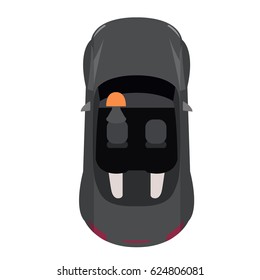 Top view of an isolated car, Vector illustration