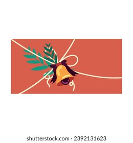 Vista superior de una imagen aislada de navidad presente Vector