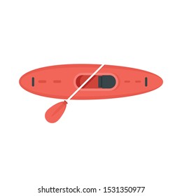 Top view kayak icon. Flat illustration of top view kayak vector icon for web design
