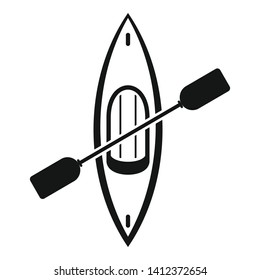 Top view kayak icon. Simple illustration of top view kayak vector icon for web design isolated on white background