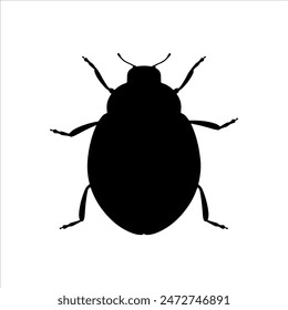 Top view ladybug silhouette isolated on white background. Ladybug icon vector illustration design.