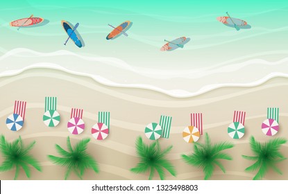 top view landscape of the beach