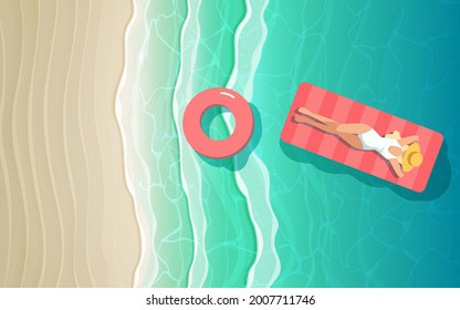 top view landscape of the beach in day time