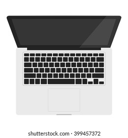 Top View Laptop Computer Blank Keyboard Stock Vector (Royalty Free ...