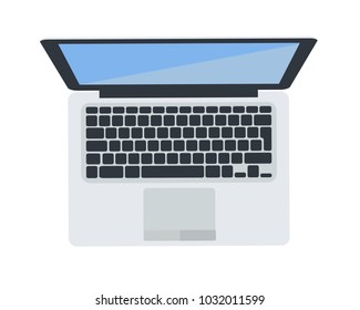 Top View Laptop Computer Flat Design Stock Vector (Royalty Free ...