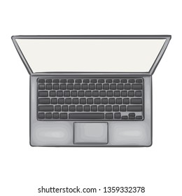 Top View Of A Laptop Vector Illustration 