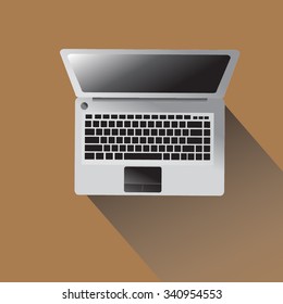 top view Laptop Vector Illustration