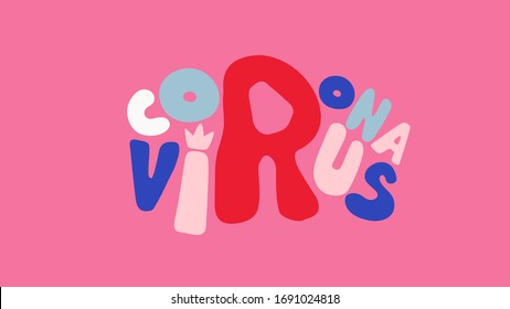 Vista superior de las letras aisladas en rojo - con coronavirus COVID 19
