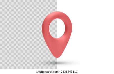 Top View Location Pin Icon In 3D Minimal Style. Vector Illustration Representing Position, Navigation, GPS Marker Or Point On The Map For Mobile Apps, Travel Services Or UI Design.