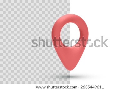 Top View Location Pin Icon In 3D Minimal Style. Vector Illustration Representing Position, Navigation, GPS Marker Or Point On The Map For Mobile Apps, Travel Services Or UI Design.