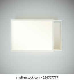 Top view matchbox with blank label. Template for your presentations, branding and design 