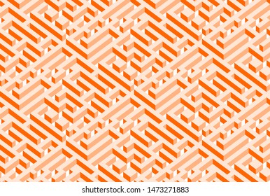 Top view maze vector orange tone background for wallpaper, computer screen or presentation.
