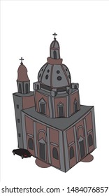 Top view of a Medieval Catherdral 