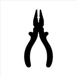 Top view metal plier silhouette vector illustration design on white background.