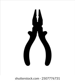 Top view metal plier silhouette vector illustration design on white background.