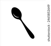 Top view metal spoon silhouette isolated on white background. Spoon icon vector illustration design.