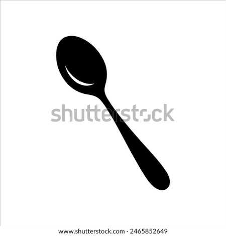 Top view metal spoon silhouette isolated on white background. Spoon icon vector illustration design.