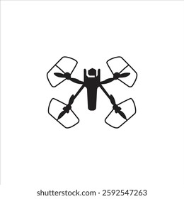 Top View Modern Drone silhouette illustration