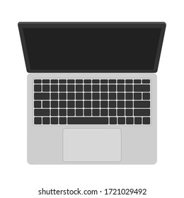 Top view of modern laptop computer with touchpad. Vector Illustration.