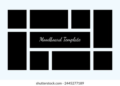 Top view Moodboard Frame Collage Template Vector and text space
